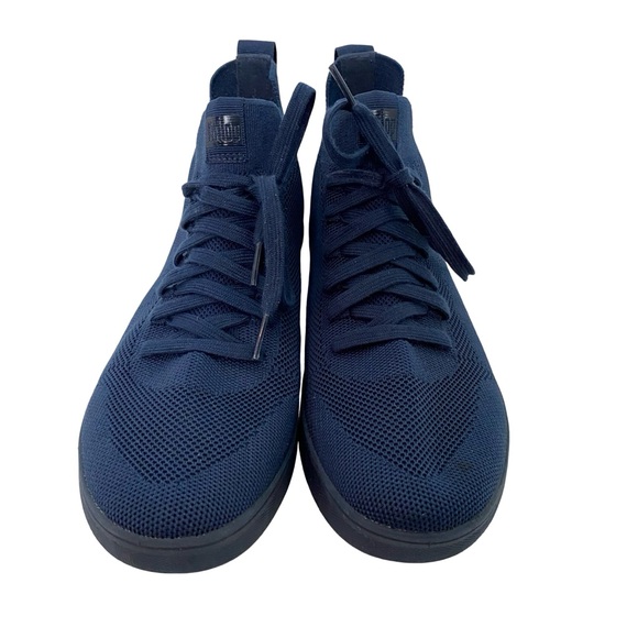 FitFlop High Top Sneakers Womens Size 9 - 9.5 Navy Blue Slip On Rally Mesh Knit - Picture 3 of 10